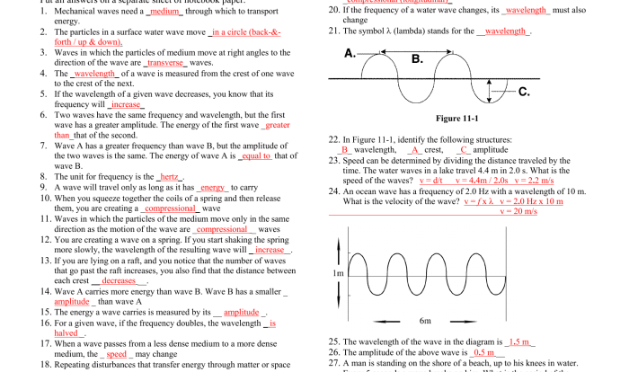 Electromagnetic waves worksheet answer key