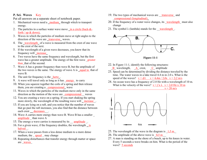 Electromagnetic waves worksheet answer key