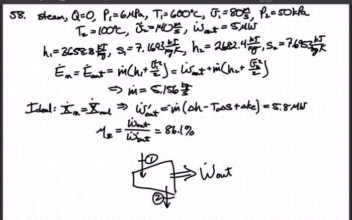 Turbine steam enters adiabatic mpa kpa rate solved determine kg leaves exit output temperature energy power transcribed problem text been