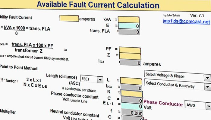 Fault current phase calculation transformer available three voltage